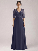 Lace Mother of the Bride Dress with Half Sleeves