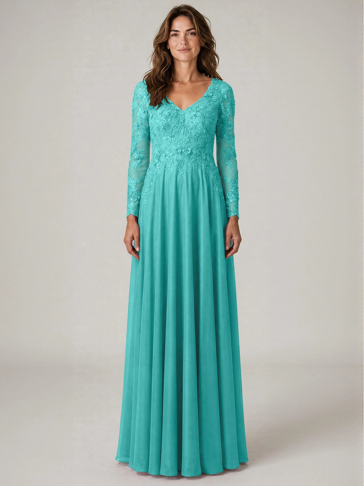 A-line Mother of the Bride Dress with Appliques