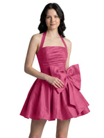 Halter Oversized Bow Mini Dress 