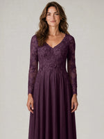 A-line Mother of the Bride Dress with Appliques