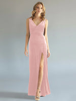 Velvet Bridesmaid Dress with Slit 