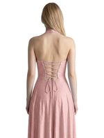 Halter Beaded Prom Dress 