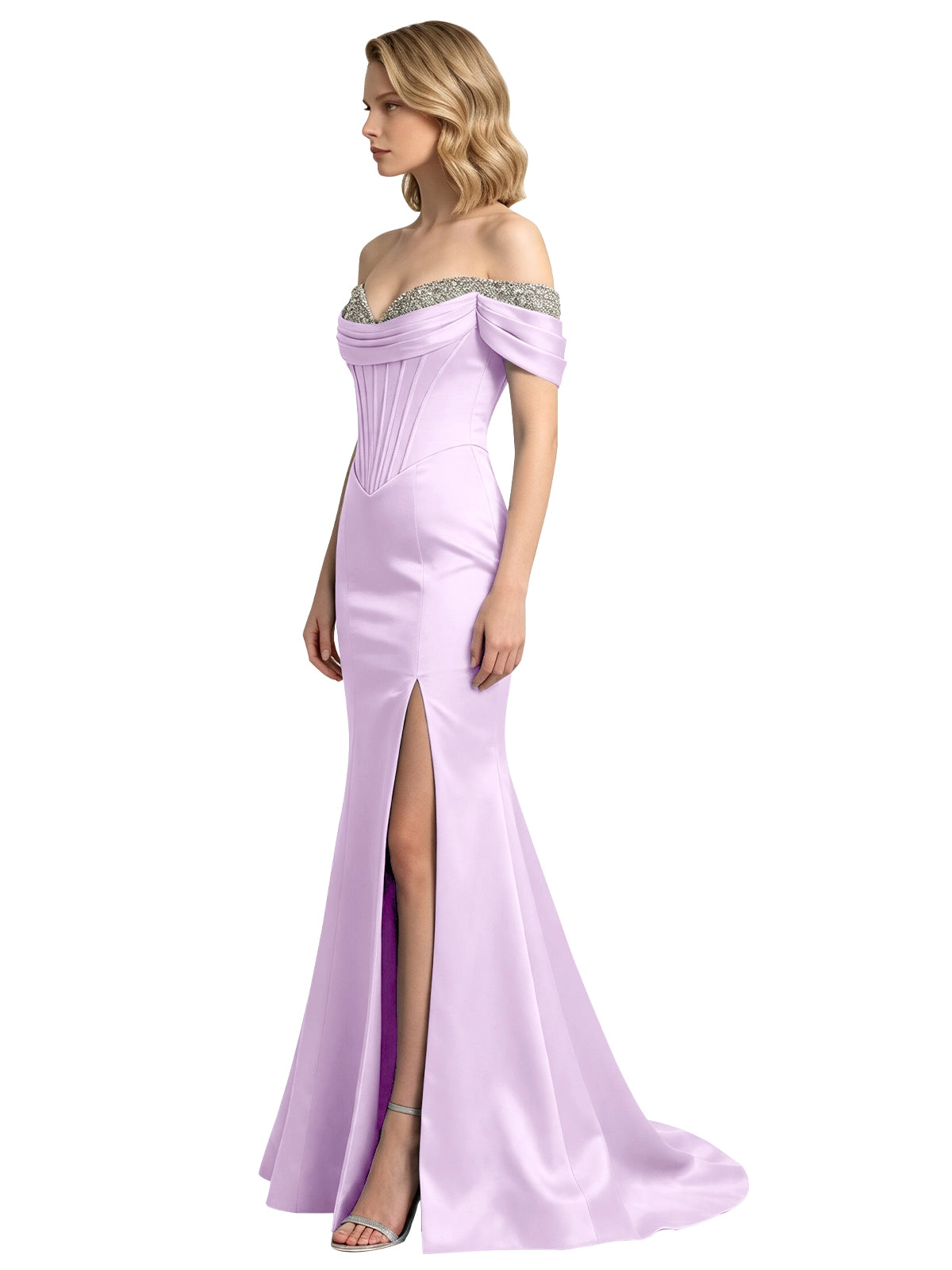 Corset Beaded Trumpet Prom Dress 
