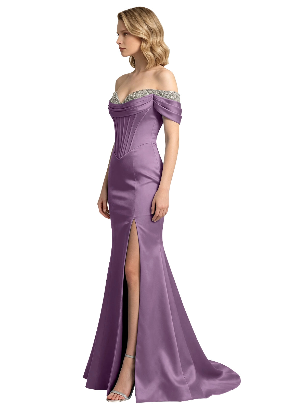 Corset Beaded Trumpet Prom Dress 