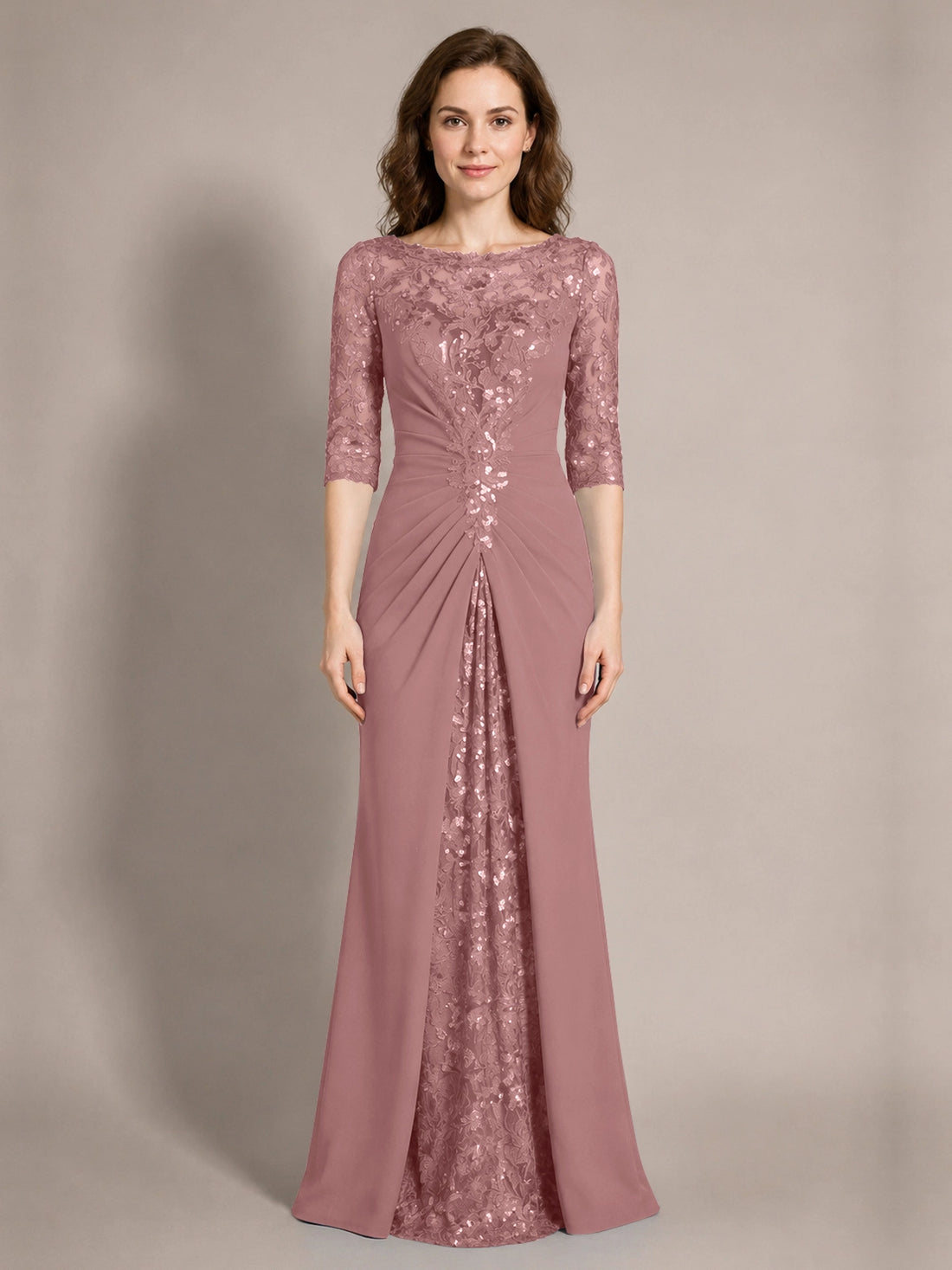 Lace Mother of the Bride Dress with Applique 
