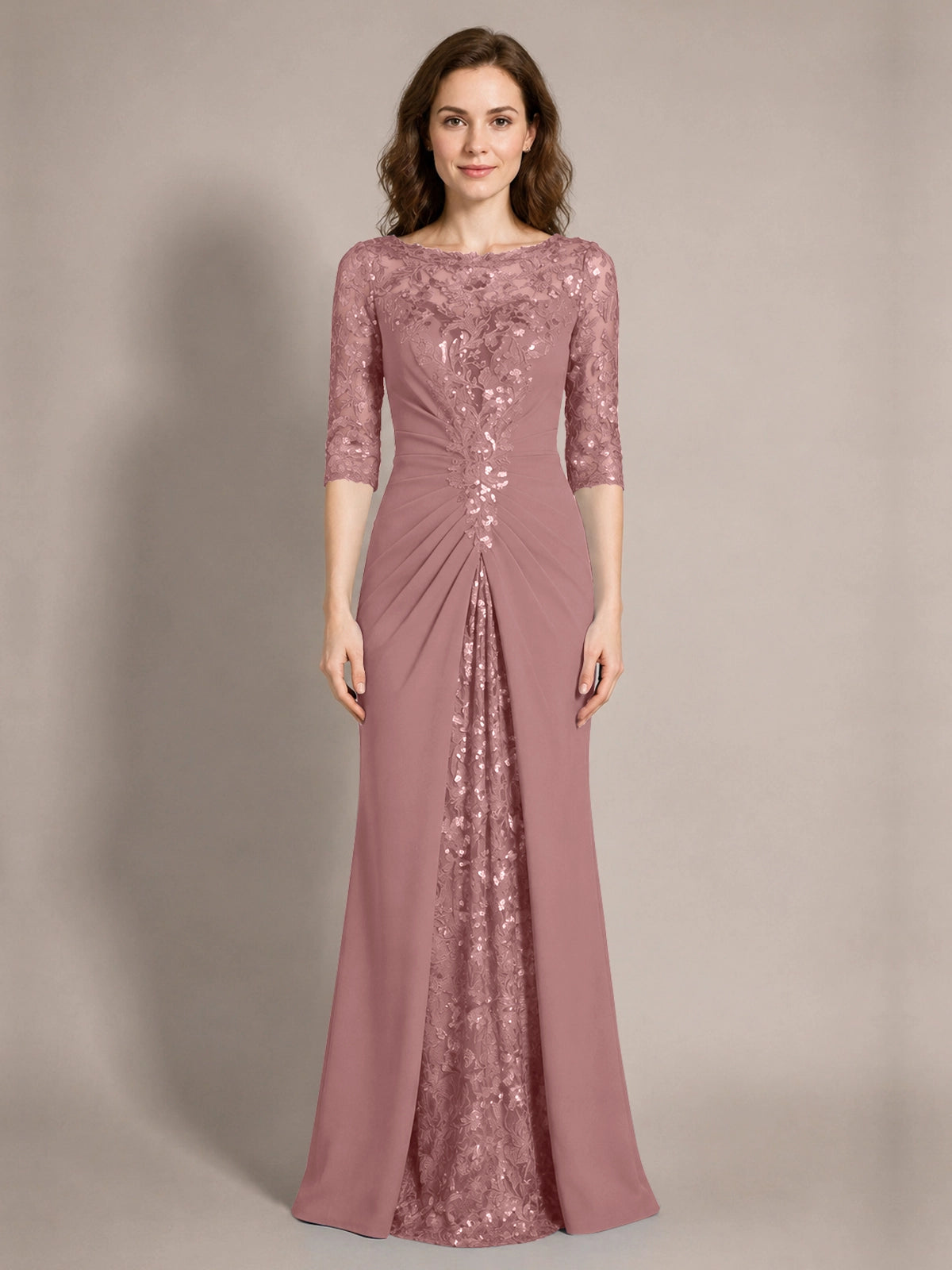 Lace Mother of the Bride Dress with Applique 