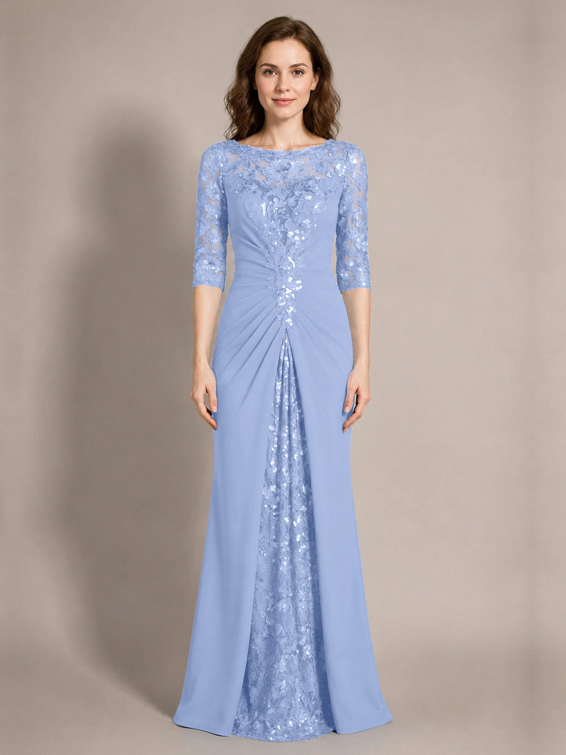 Lace Mother of the Bride Dress with Applique 