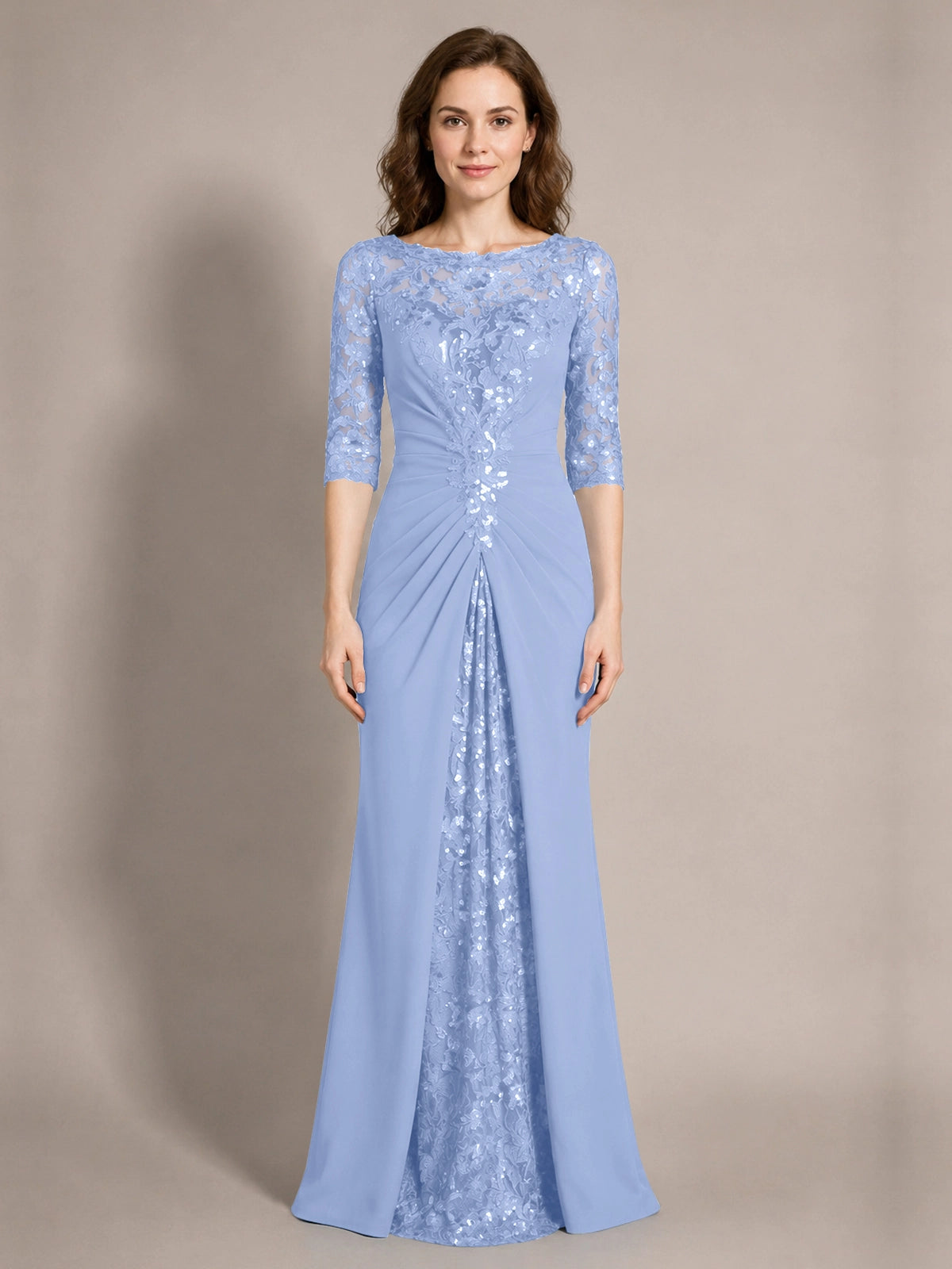 Lace Mother of the Bride Dress with Applique 