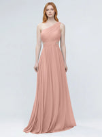 One-Shoulder Side Cut-Out Bridesmaid Dress 