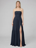 Strapless Bridesmaid Dress with Slit 
