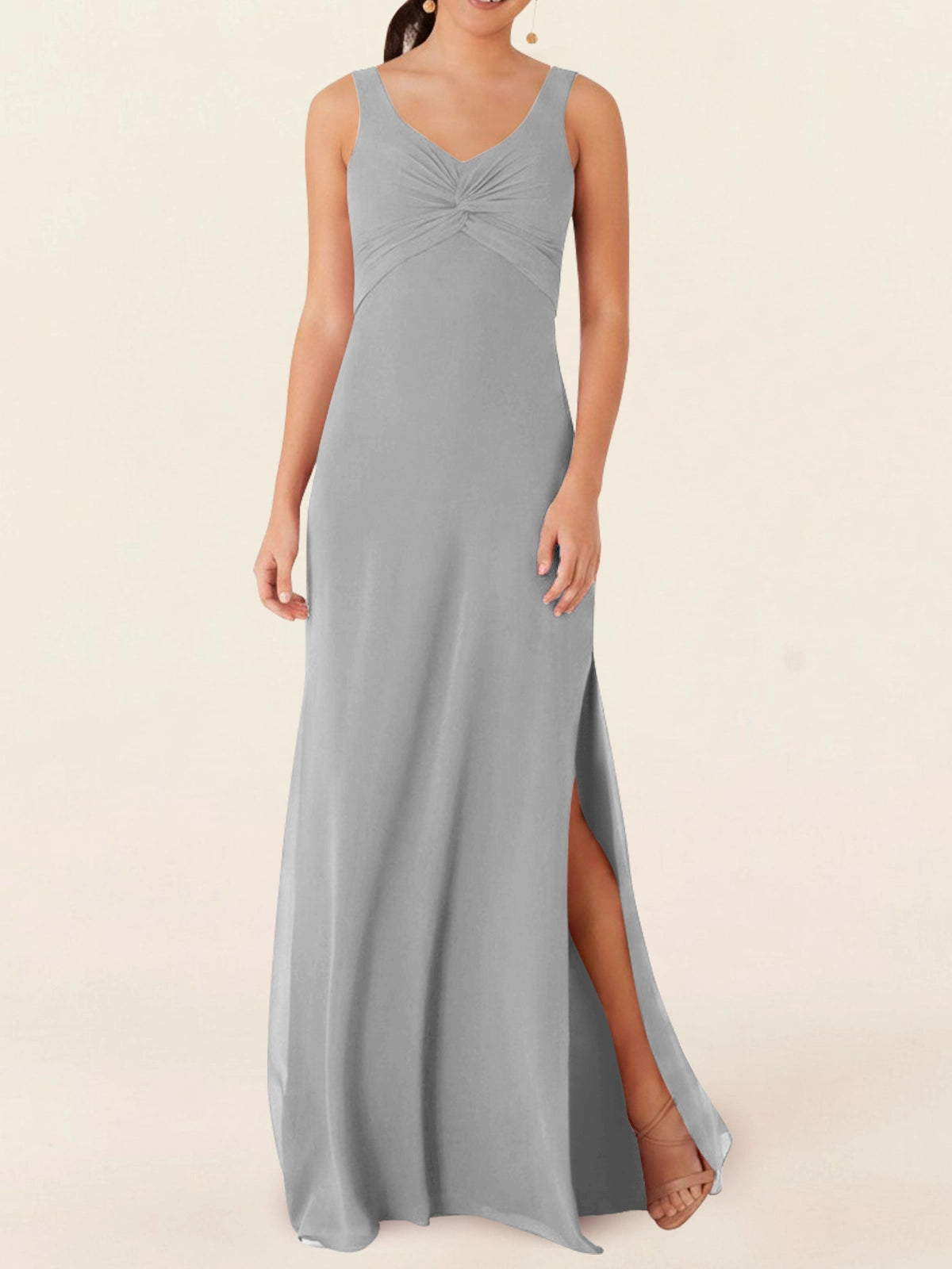 Chiffon Bridesmaid Dress with Slit 
