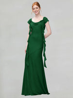 Flowy Ruffle Sheath Bridesmaid Dress 