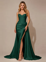 Silk-like Prom Dress with Appliques