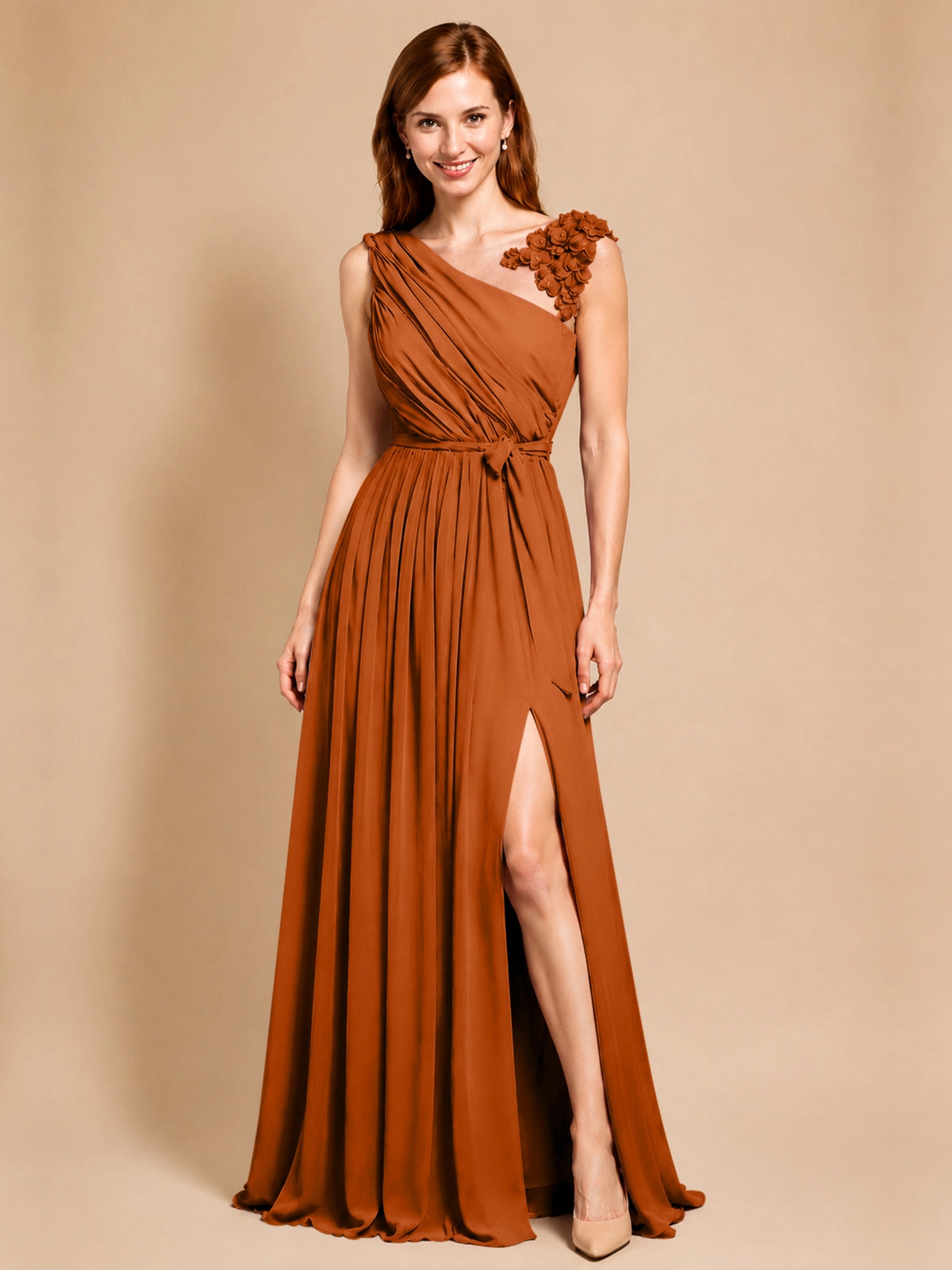 Chiffon Prom Dress with Appliques