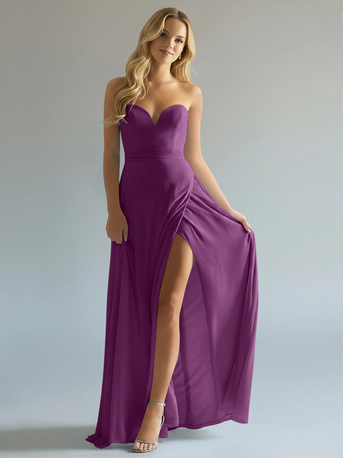 Sweetheart Bridesmaid Dress with Slit 