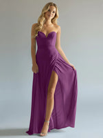 Sweetheart Bridesmaid Dress with Slit 