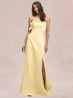 Satin Bow Accent Bridesmaid Dress 