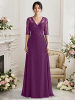 Lace Mother of the Bride Dress with Half Sleeves