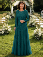 A-line Mother of the Bride Dress with Lace 