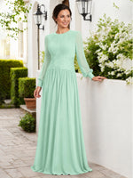 Chiffon Mother of the Bride Dress with Jewel Neckline 