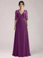 Lace Mother of the Bride Dress with Half Sleeves