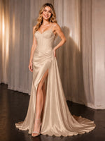 Silk-like Prom Dress with Appliques
