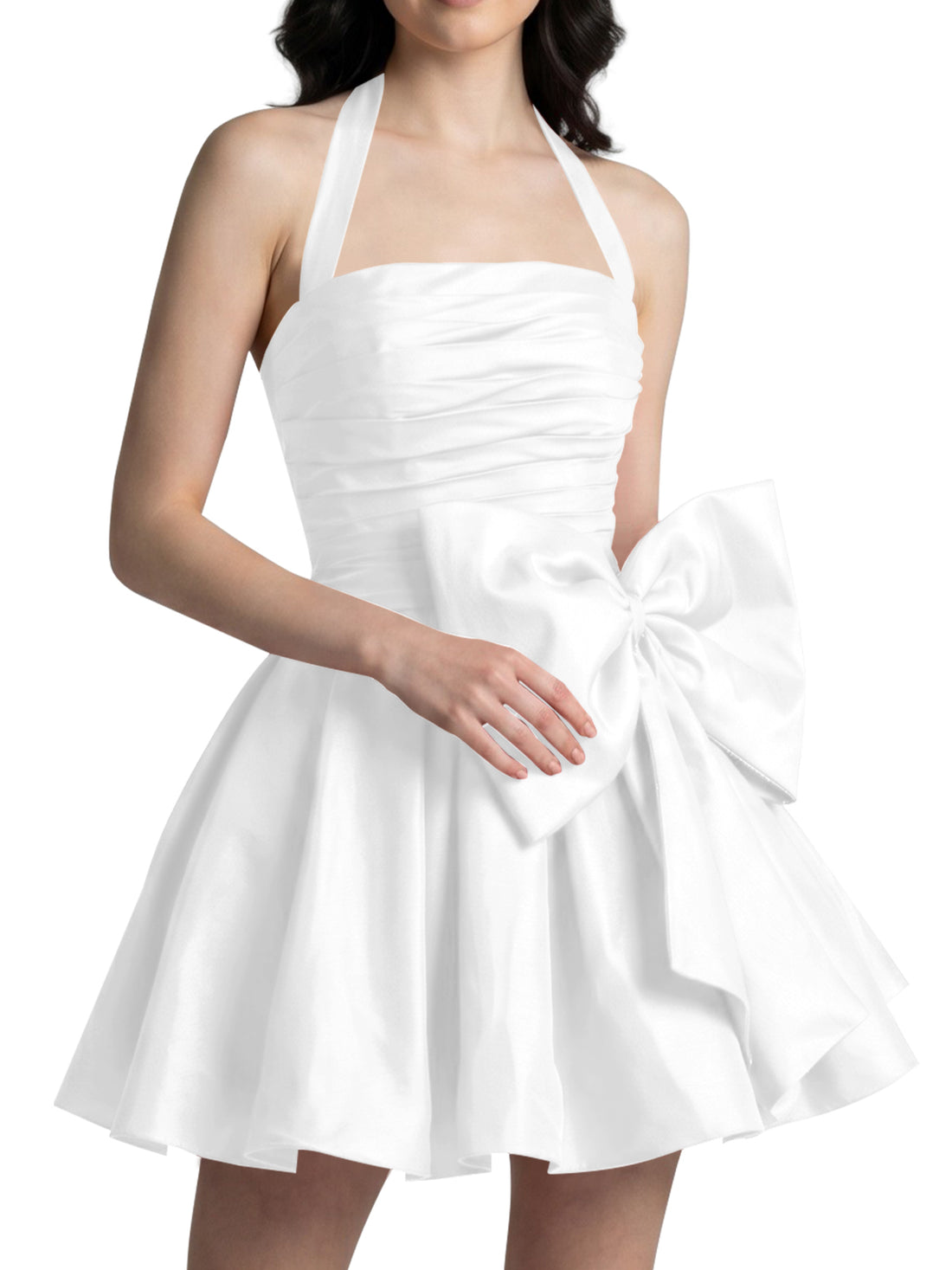 Halter Oversized Bow Mini Dress 