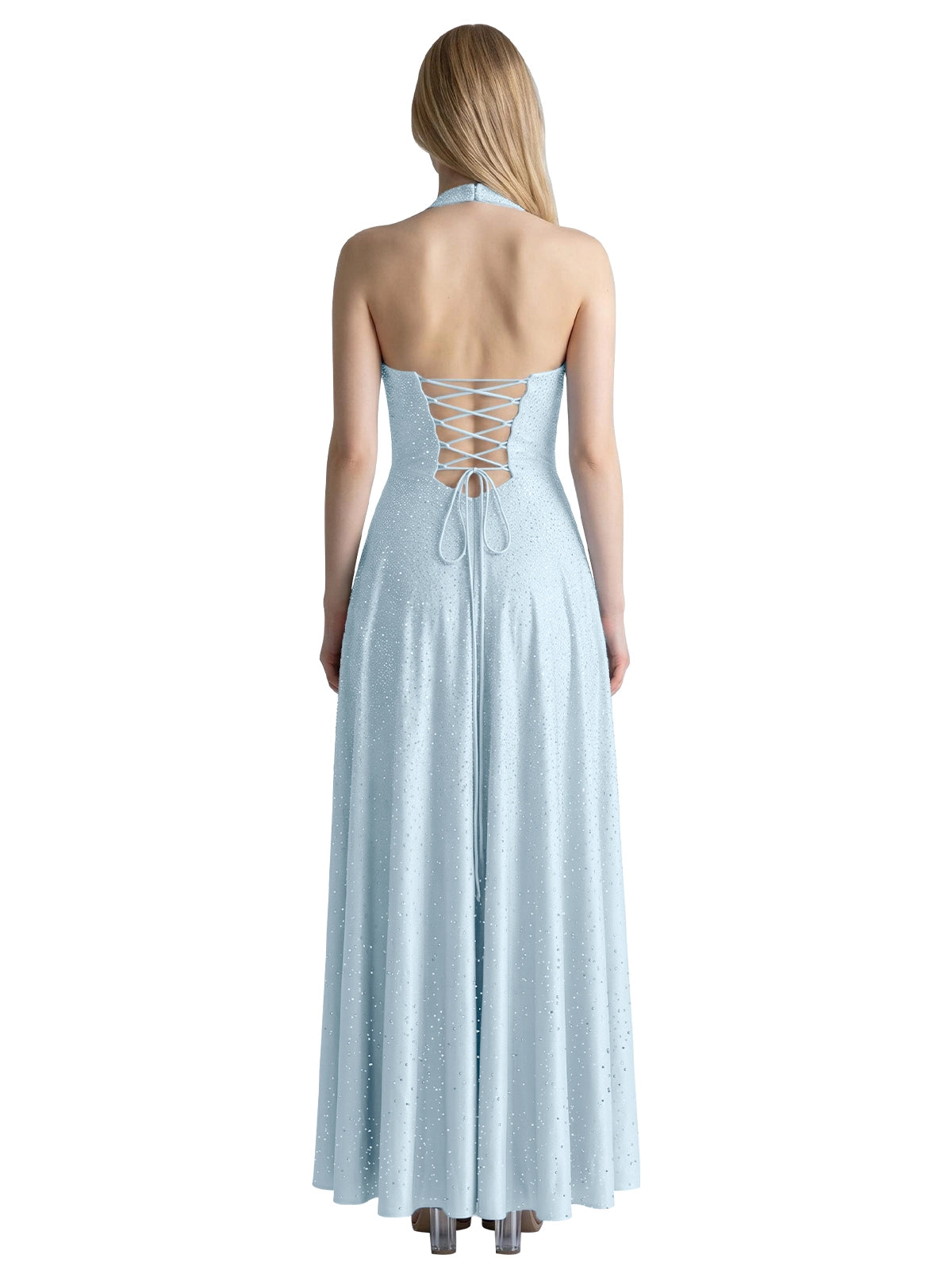 Halter Beaded Prom Dress 