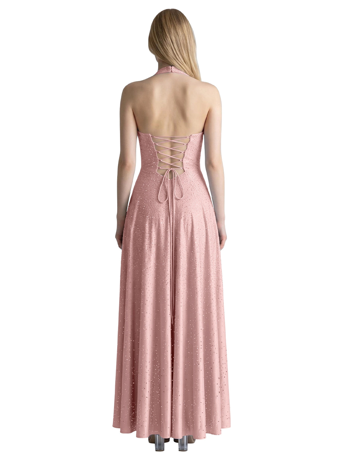 Halter Beaded Prom Dress 