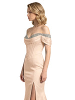 Corset Beaded Trumpet Prom Dress 