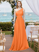 One-Shoulder Side Cut-Out Bridesmaid Dress 