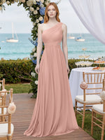 One-Shoulder Side Cut-Out Bridesmaid Dress 