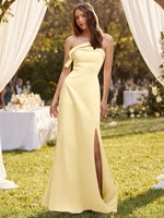 Satin Bow Accent Bridesmaid Dress 