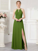 Chiffon Bridesmaid Dress with Halter 