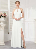 Chiffon Bridesmaid Dress with Halter 