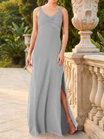 Chiffon Bridesmaid Dress with Slit 