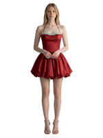 Beading Bubble Hem Mini Dress 