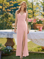 Velvet Bridesmaid Dress with Slit 