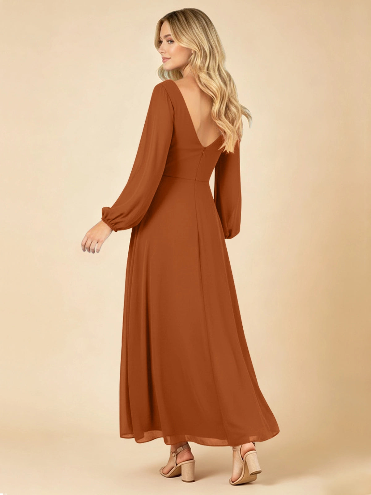 A-line Bridesmaid Dress with Long Sleeves 