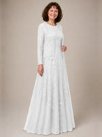 A-line Mother of the Bride Dress with Lace 