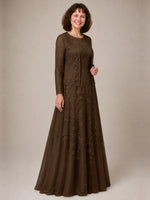 A-line Mother of the Bride Dress with Lace 