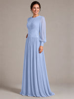 Chiffon Mother of the Bride Dress with Jewel Neckline 