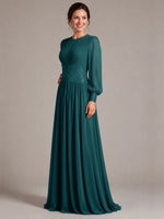 Chiffon Mother of the Bride Dress with Jewel Neckline 