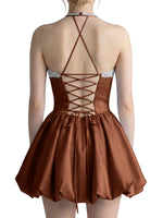 Beading Bubble Hem Mini Dress 