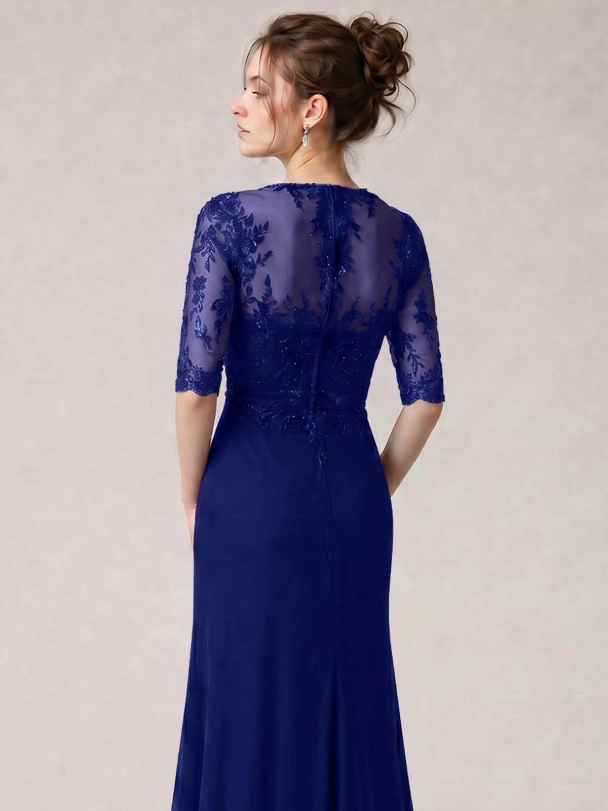 Lace Mother of the Bride Dress with Half Sleeves