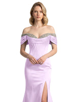 Corset Beaded Trumpet Prom Dress 