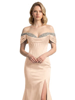 Corset Beaded Trumpet Prom Dress 