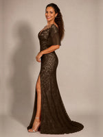Mermaid Mother of the Bride Dress with V-neck 