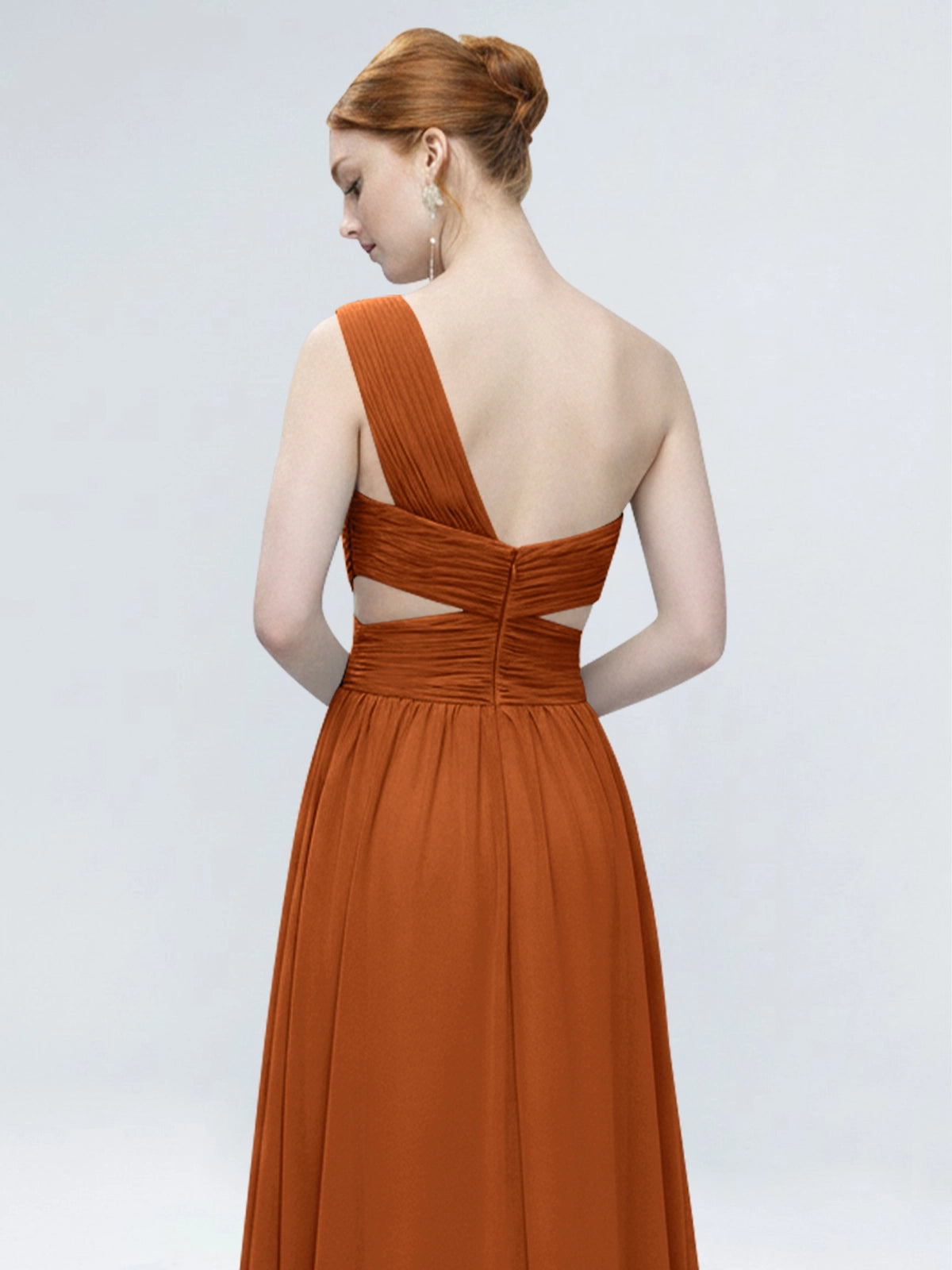 One-Shoulder Side Cut-Out Bridesmaid Dress 