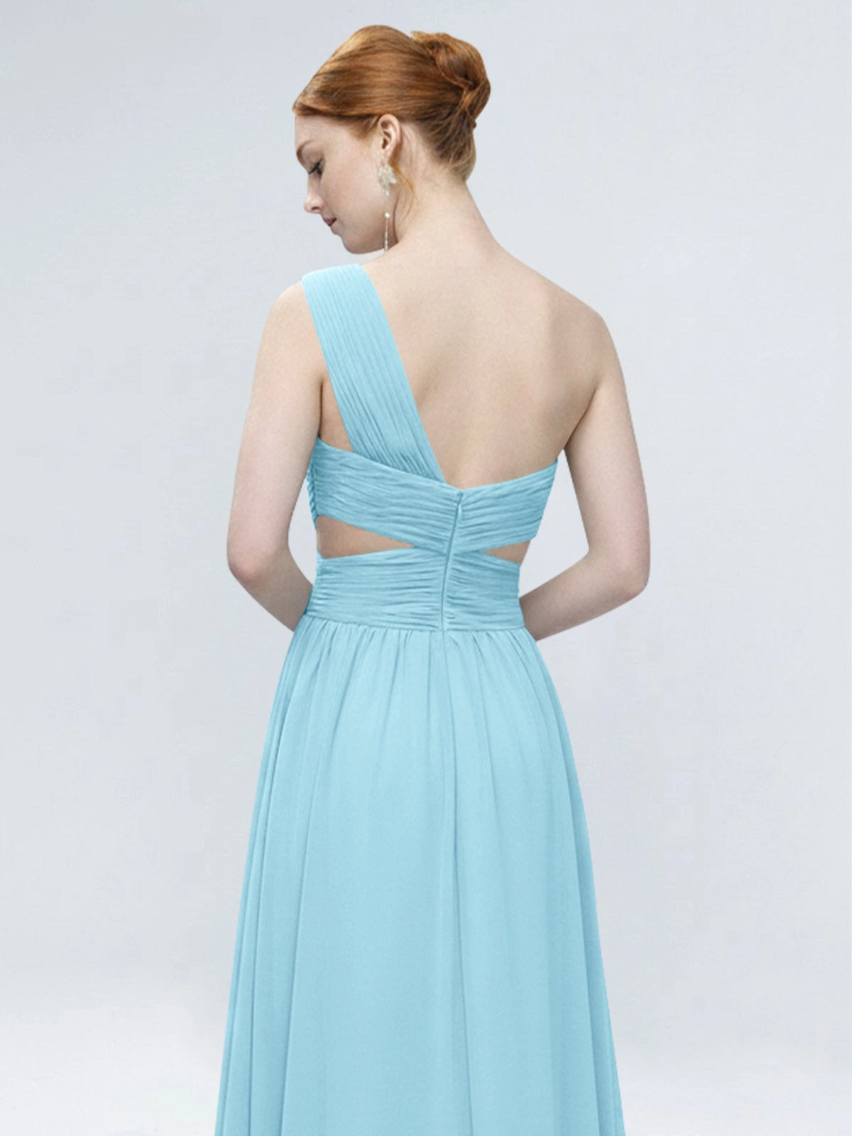 One-Shoulder Side Cut-Out Bridesmaid Dress 